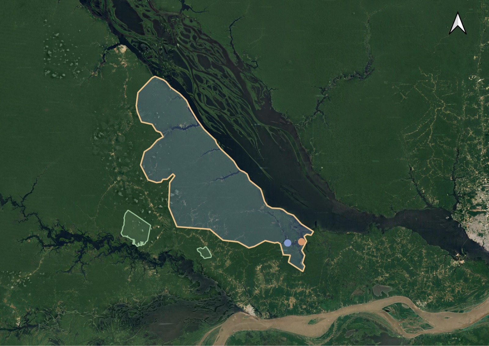 Mapa da região do Rio Negro no Amazonas